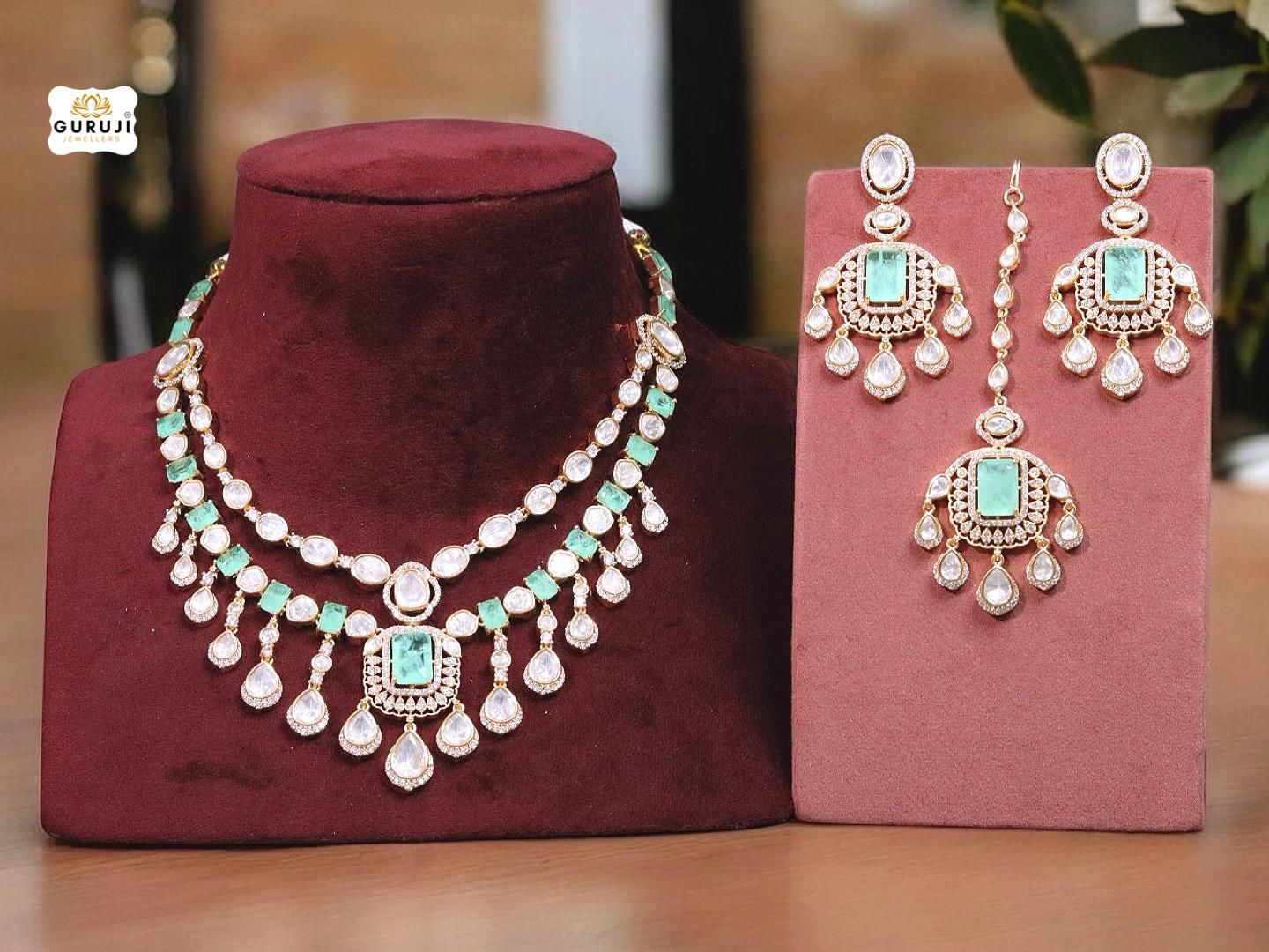 Elegant Gemstone Choker Necklace Set