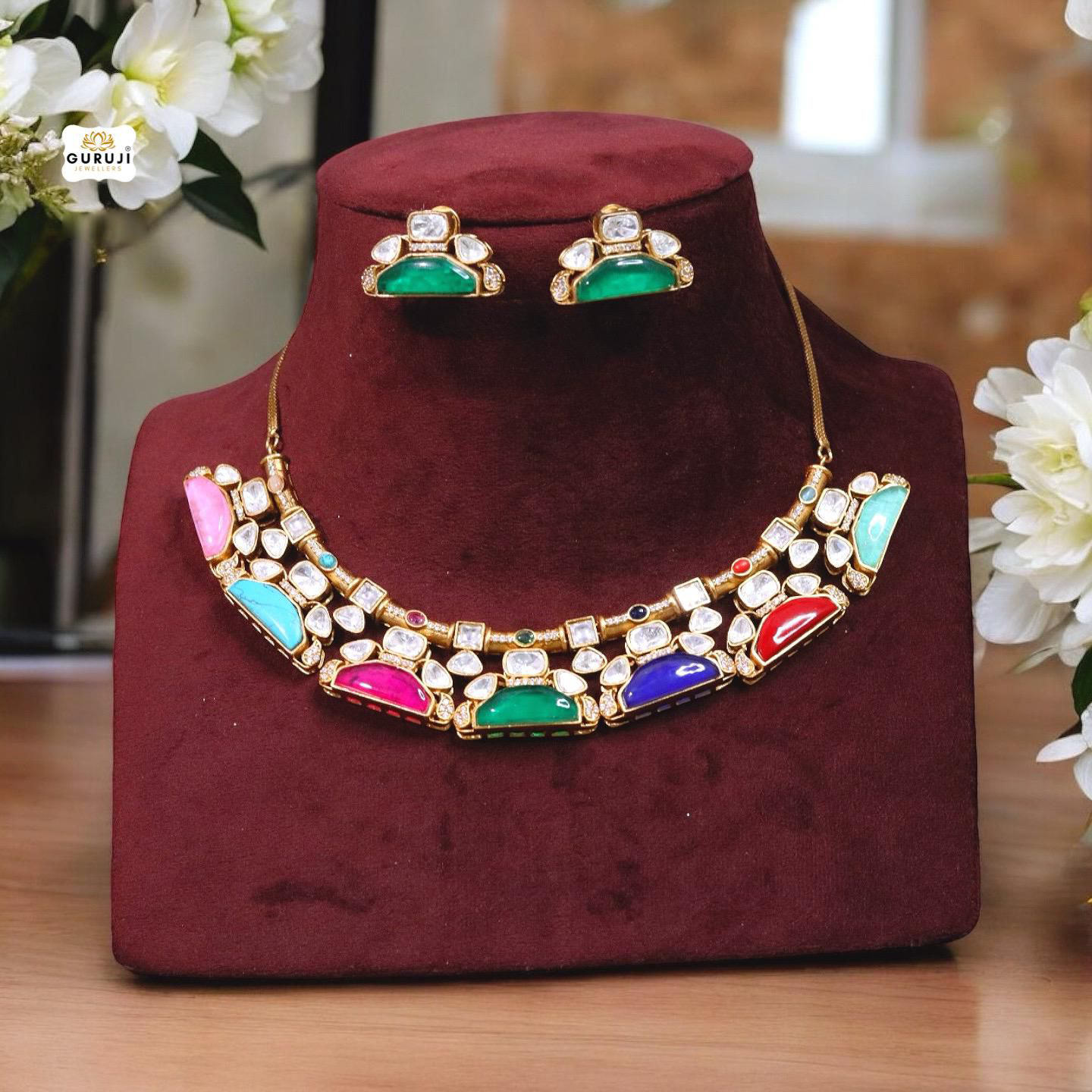 Elegant Gemstone Necklace Set