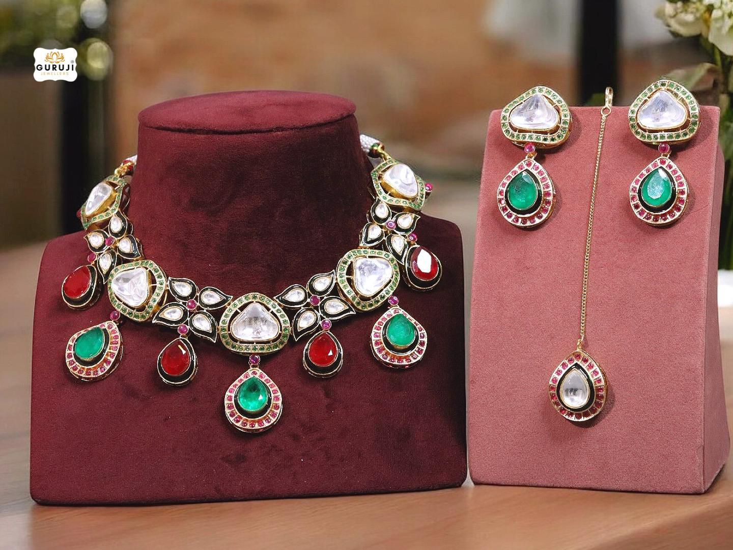 Majestic Kundan and Polki Necklace Set