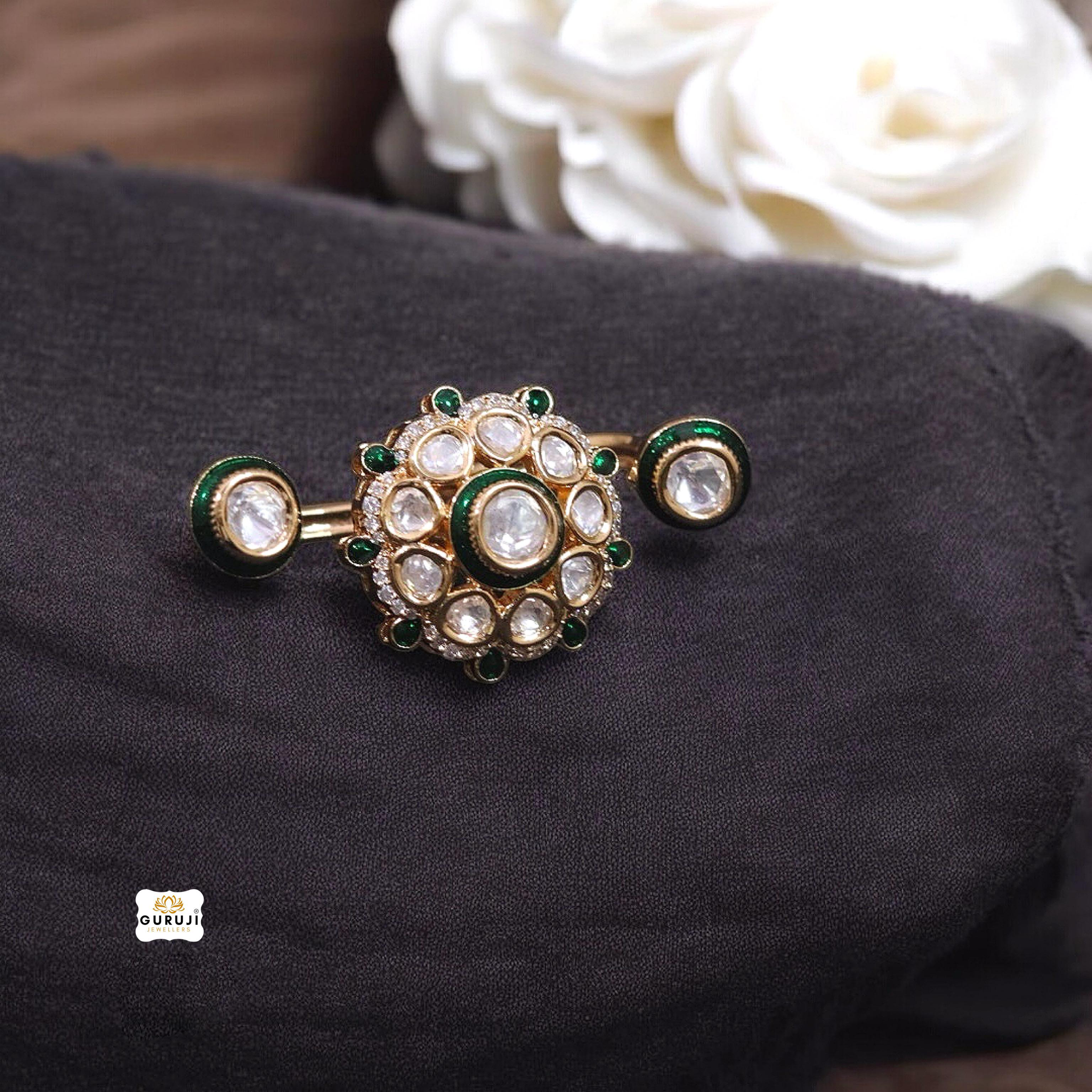 Timeless Elegance Double Finger Kundan Ring
