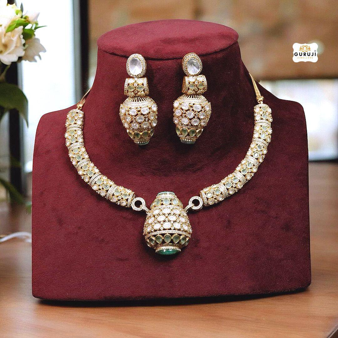Regal Hasli Necklace Set with Intricate Detailing
