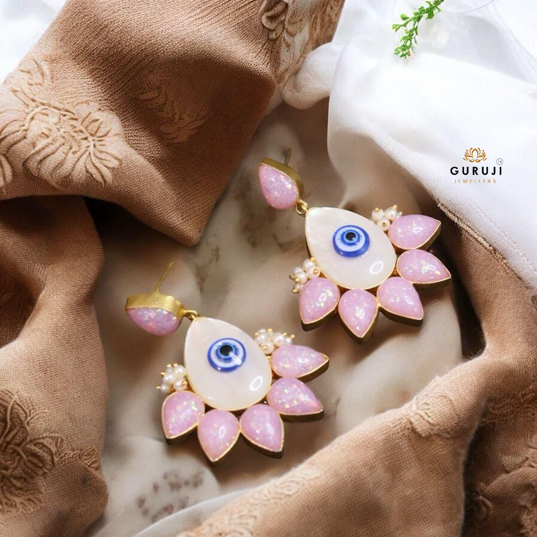 Celestial Evil Eye Drop Earrings