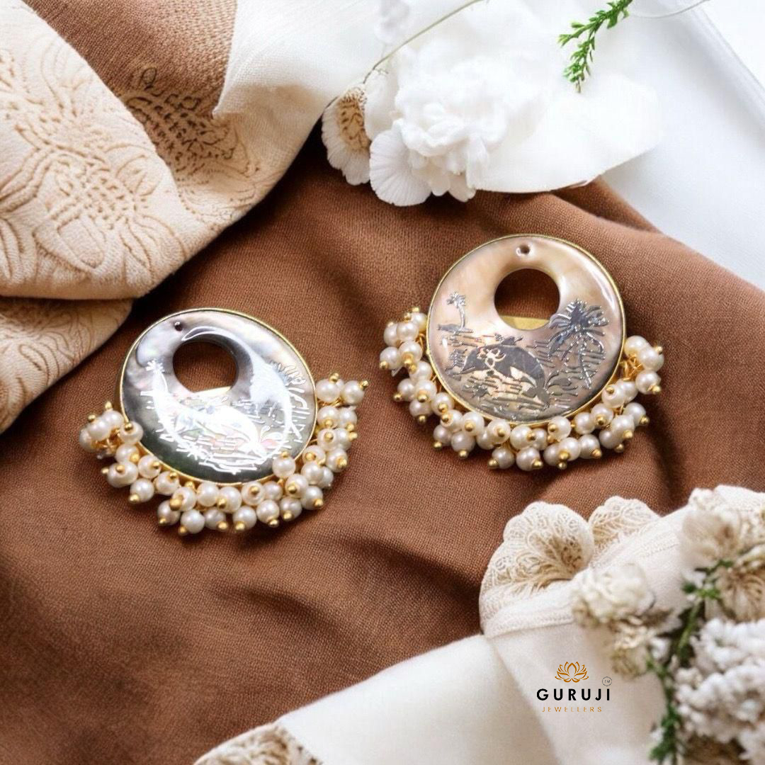 Timeless Handmade Earrings with Natural Stone and Pearl Accents