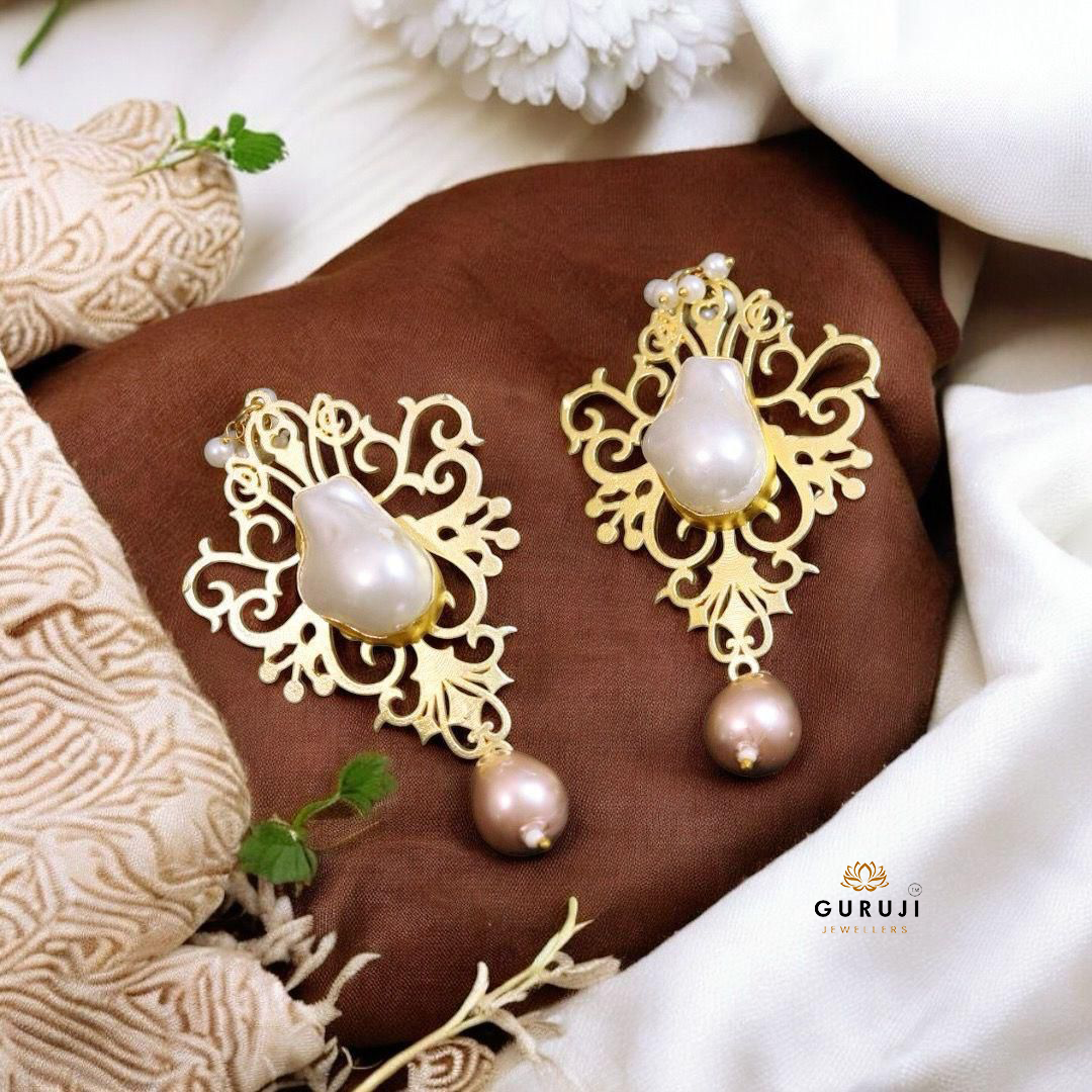 Handmade Baroque Pearl Earrings with Timeless Elegance