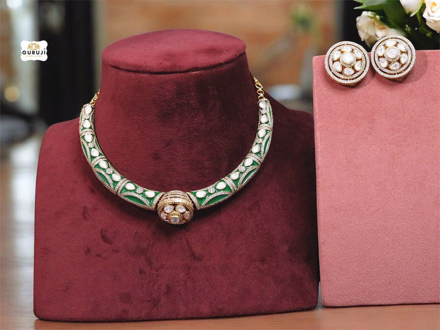 Exquisite Meenakari Hasli Set