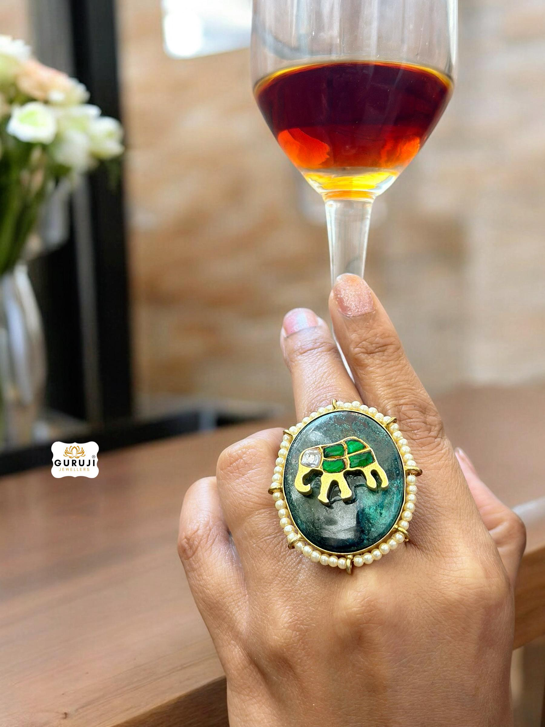 Artfully Detailed Elephant Motif Ring