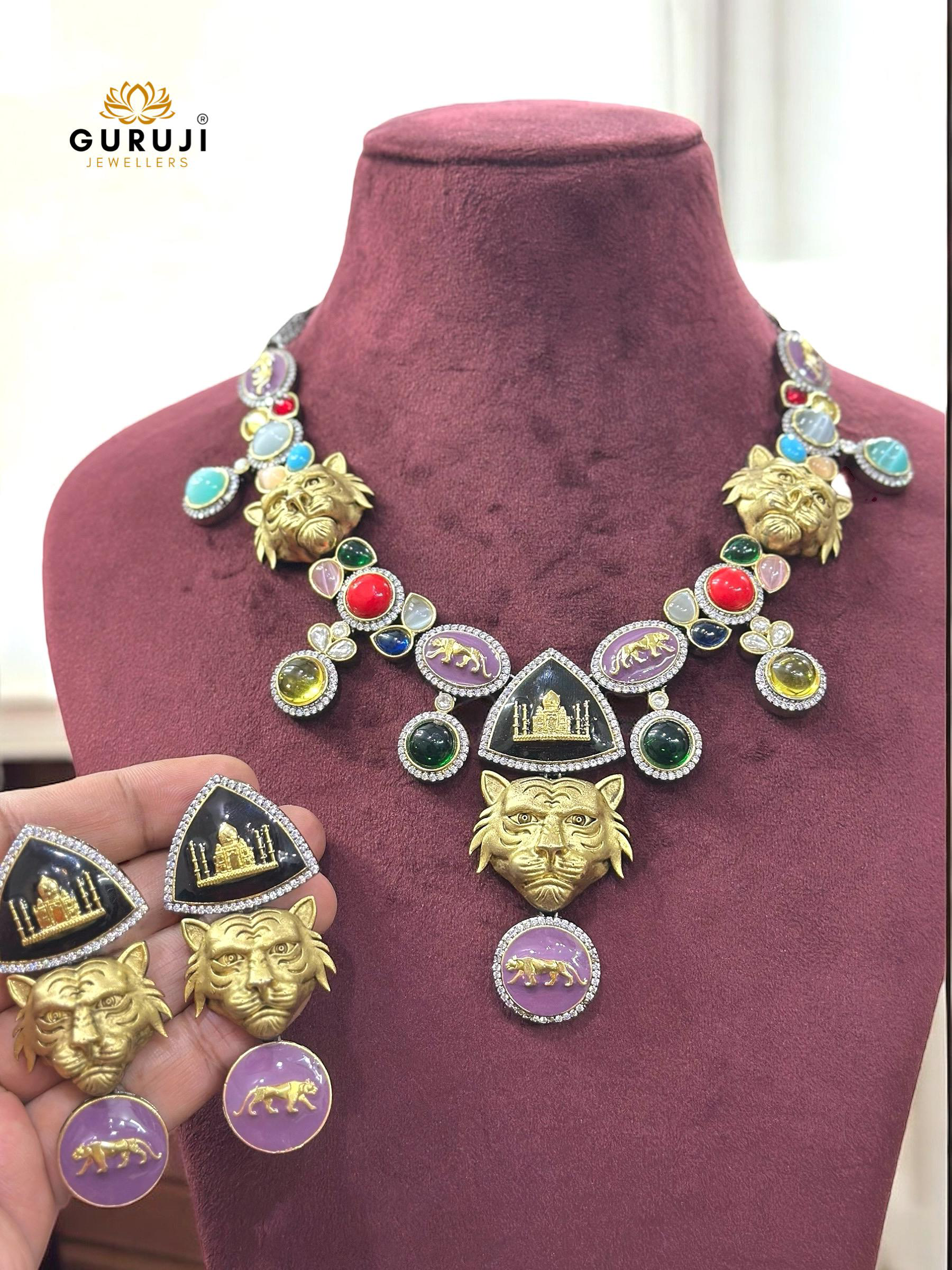 Sabyasachi-Inspired Royal Tiger Necklace – Limited Edition