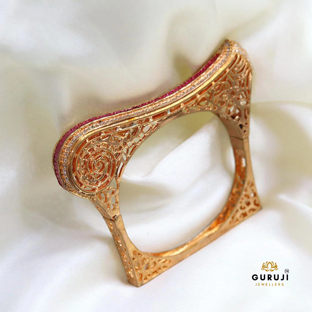 Geometric Filigree Rose Gold Bracelet