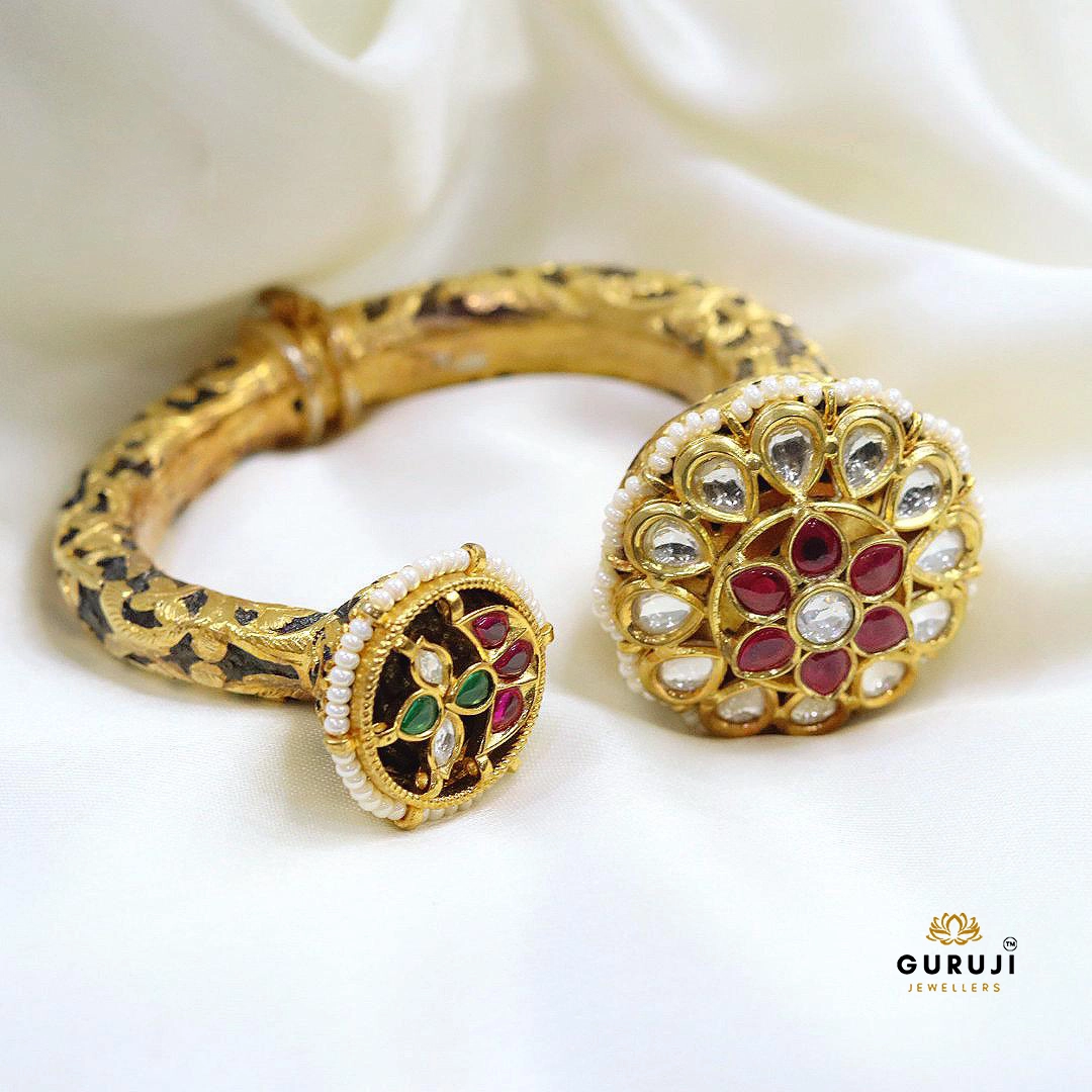 Royal Kundan Polki Kada Bracelet