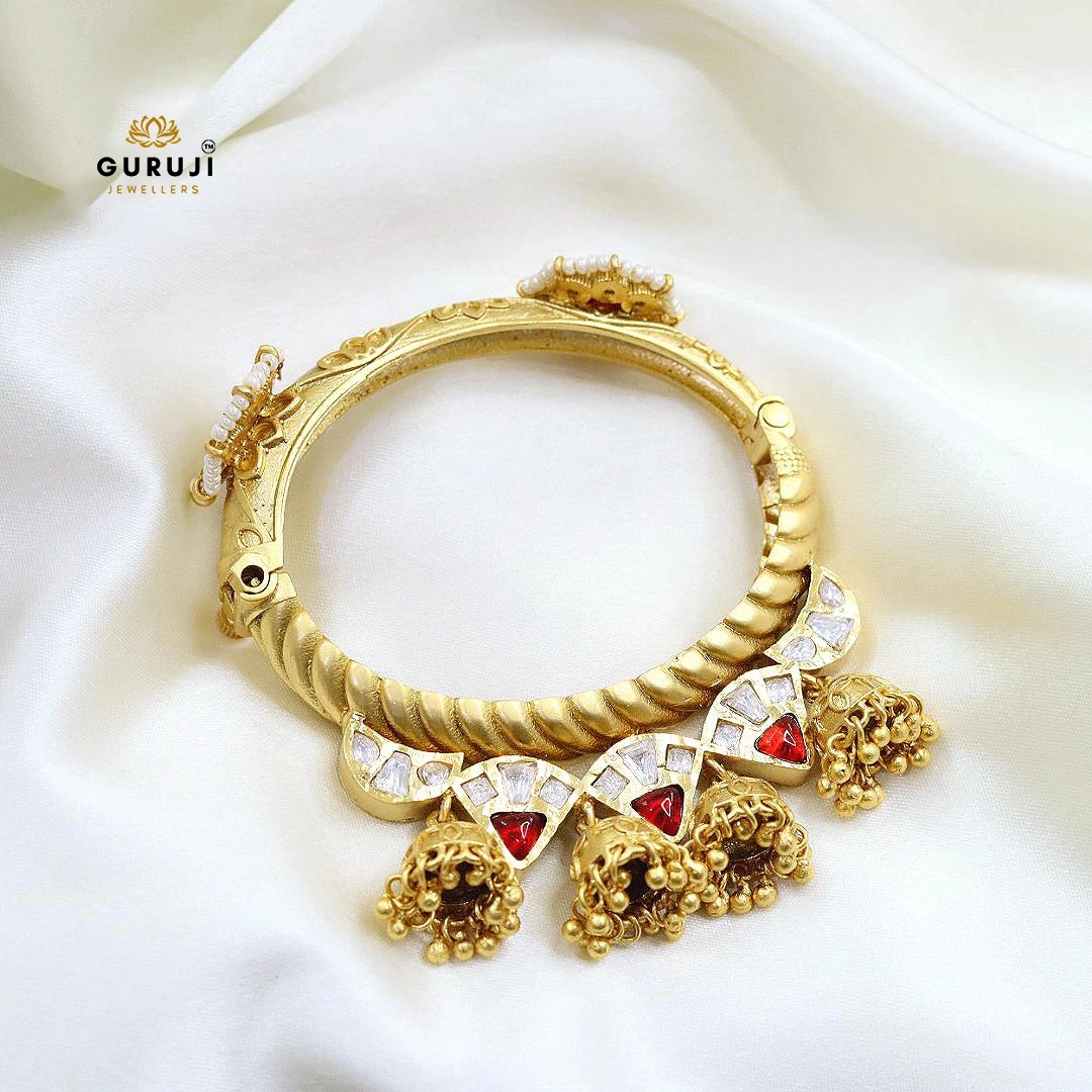 Regal Gold Jhumka Tassel Bracelet