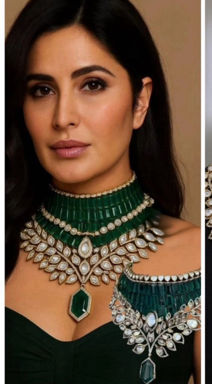 Katrina Kaif Inspired Grand Bridal Choker Necklace with Doublet Stones