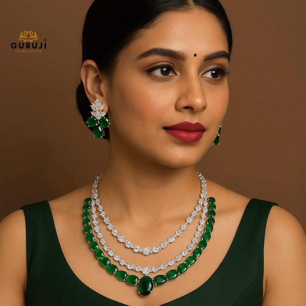 Timeless Bloom CZ Necklace Set