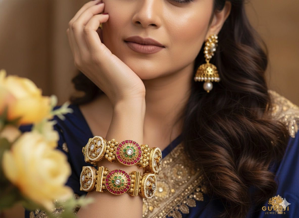 Heritage Openable Bangles with Intricate Stonework