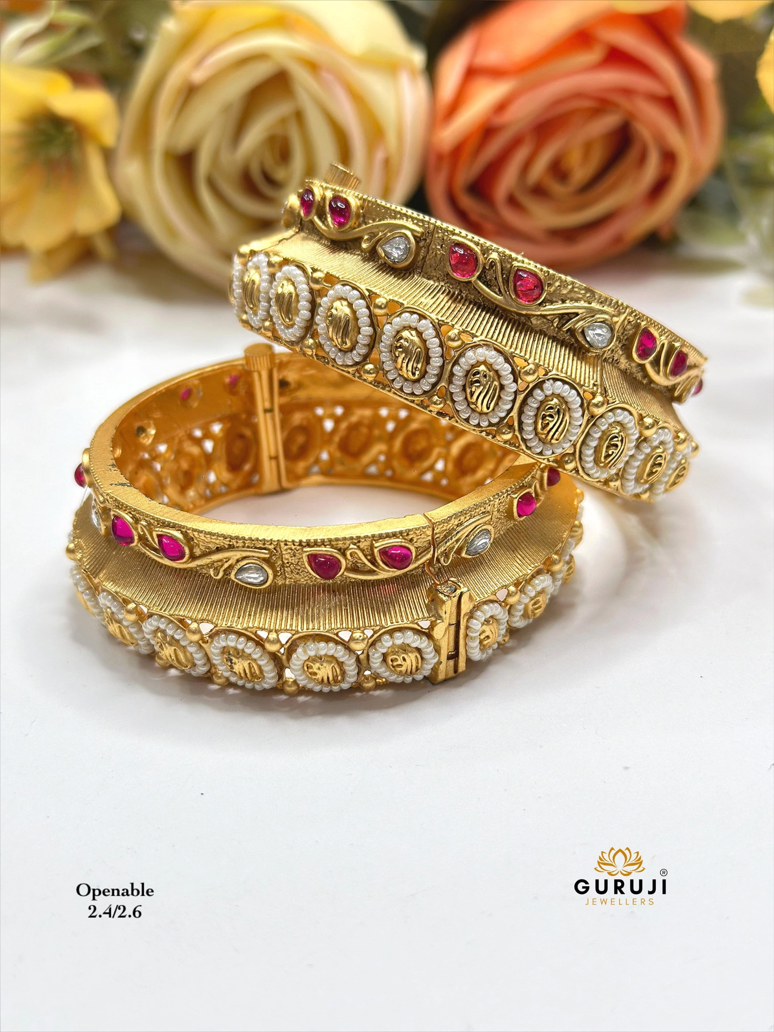 Royal Openable Bangles with Stone Embellishments