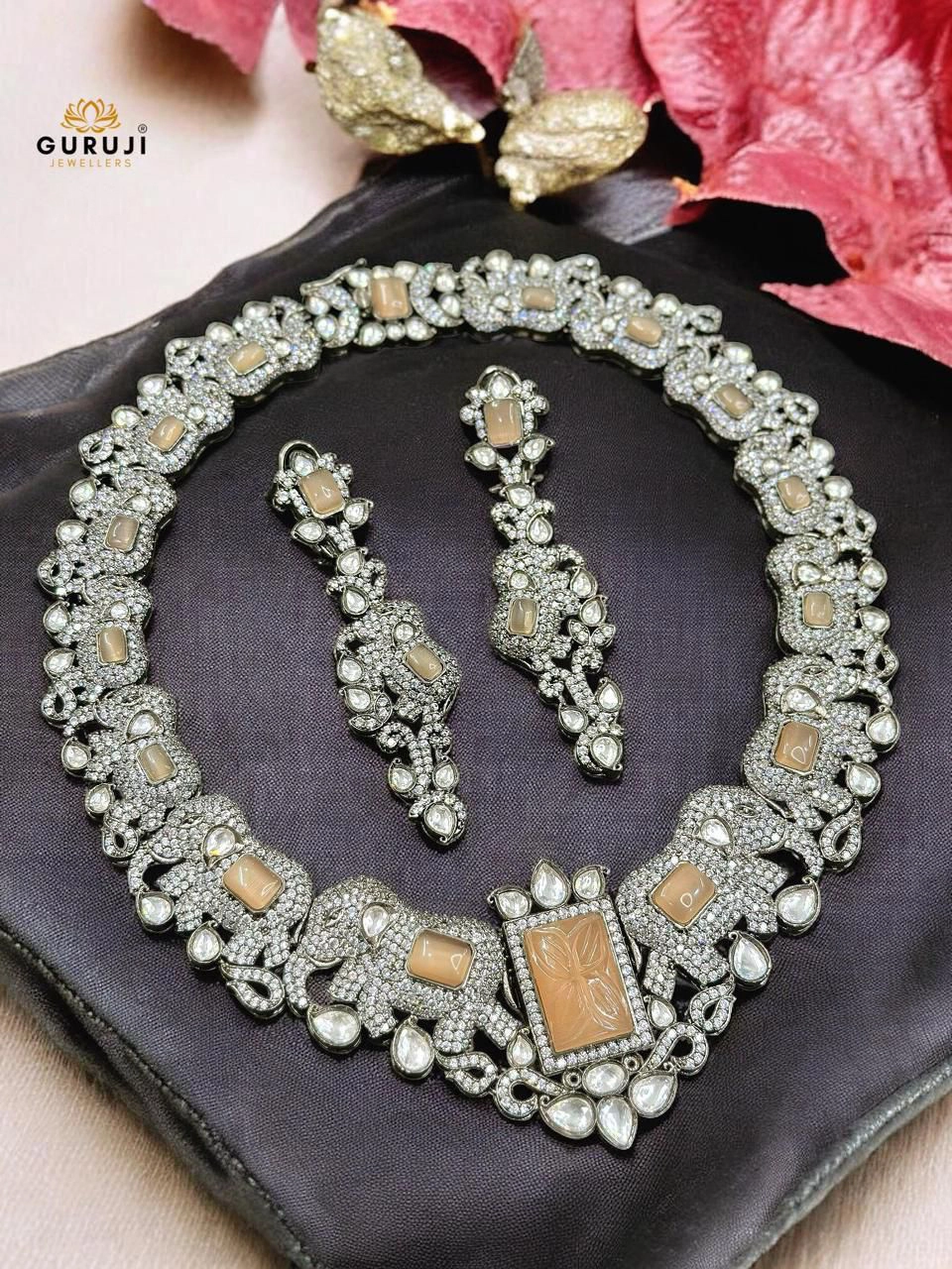 Statement Gold Elephant Temple Necklace | Traditional Indian Bridal Jewelry